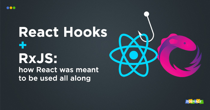 artwork depicting React and RxJS logo with a hook