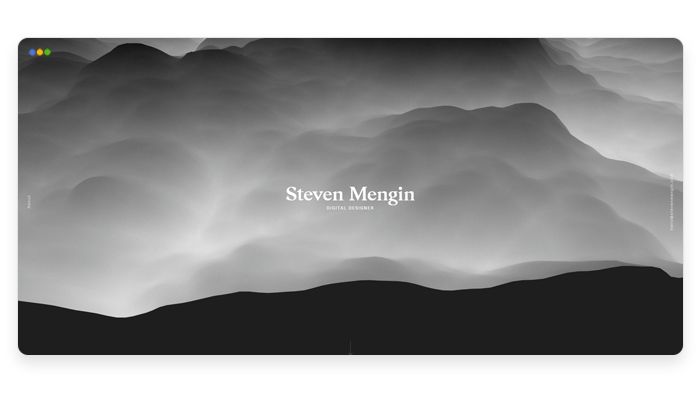 screenshot depicting the portfolio of Steven Mengin