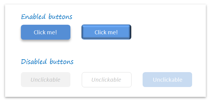 Clickable vs Unclicable Buttons