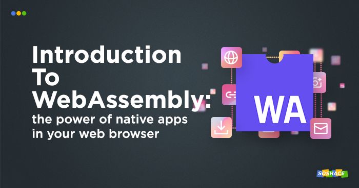 artwork depicting WebAssembly logo and various web elements around it