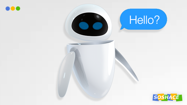 artwork depicting a bot saying "Hello?"