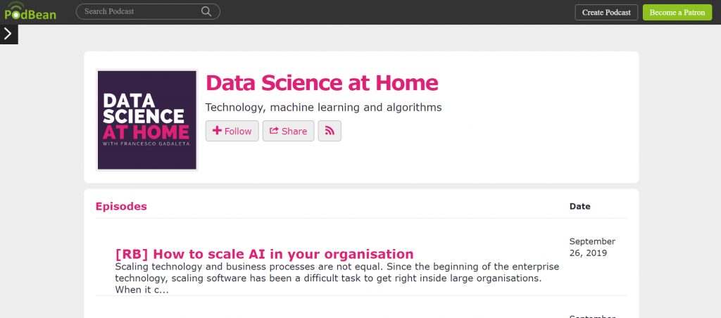 Data Science at Home Podcast