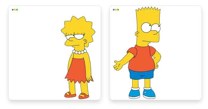 artwork depicting Bart and Lisa Simpson