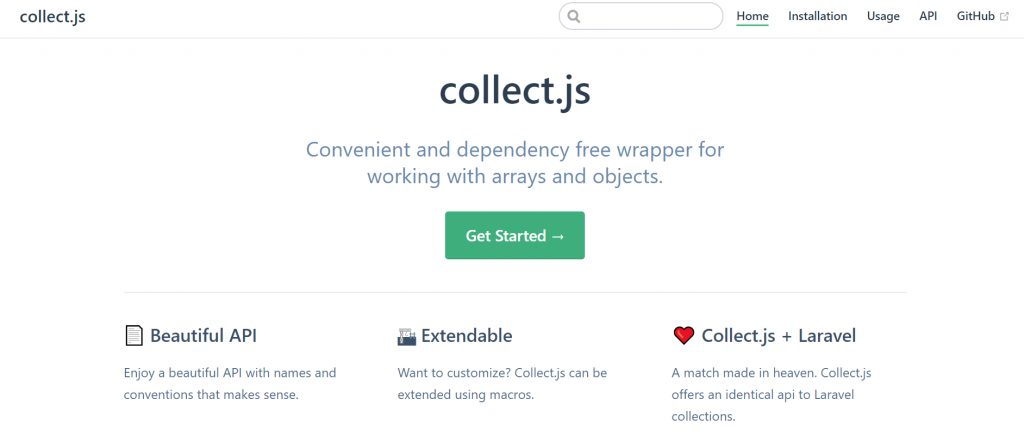 CollectJS screenshot