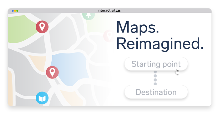 mockup interface of a maps app