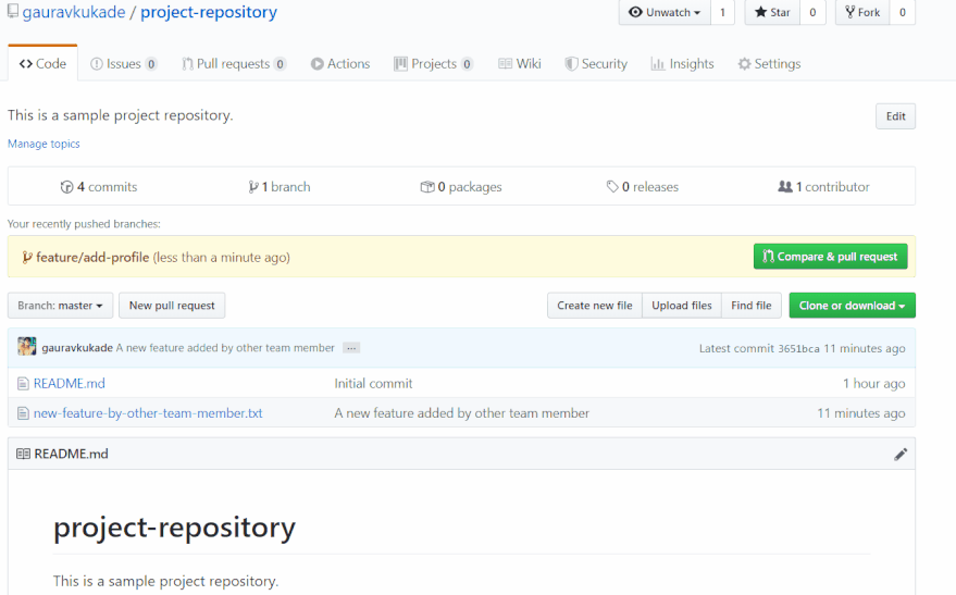 create a pull request on GitHub