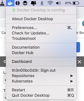 Docker Desktop is up and running
