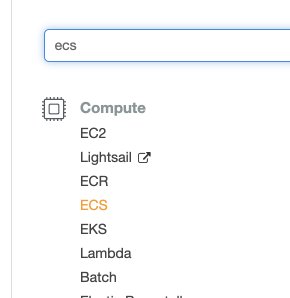 ECS in the Amazon Console