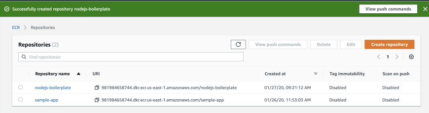 Repository in the management panel