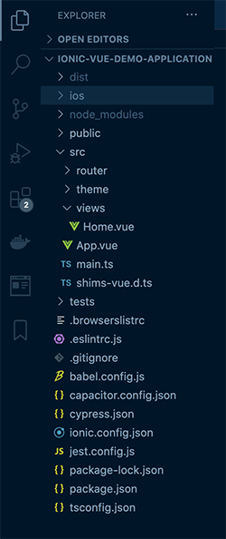 Ionic-vue folder structure