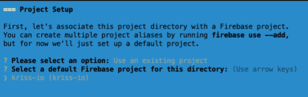 Select Firebase project on CLI