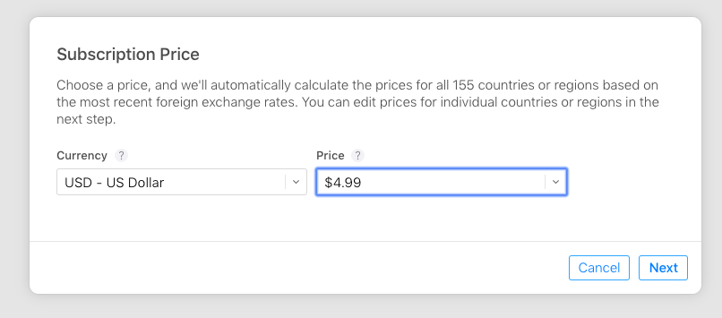 Add subscription pricing