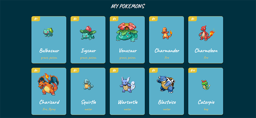 My pokemons in Pokedex