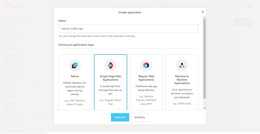 Choose an application type