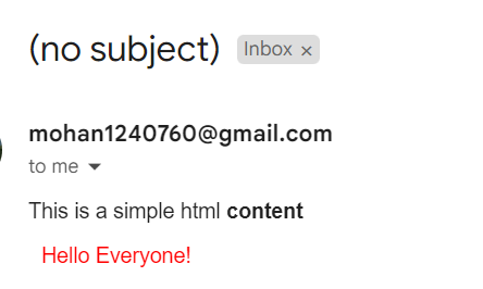 Mail with HTML Content