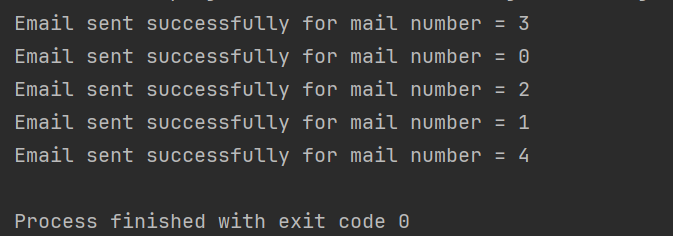 Mails sent using Multi-Threading