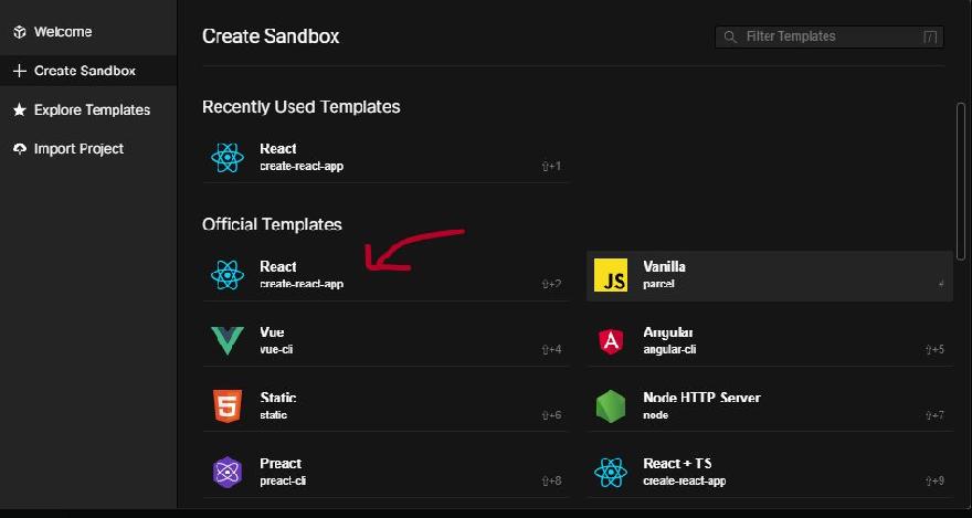 Create Sandbox: create-react-app