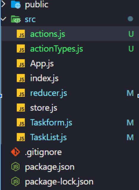 Creating a new file `actions.js` in `/src` directory
