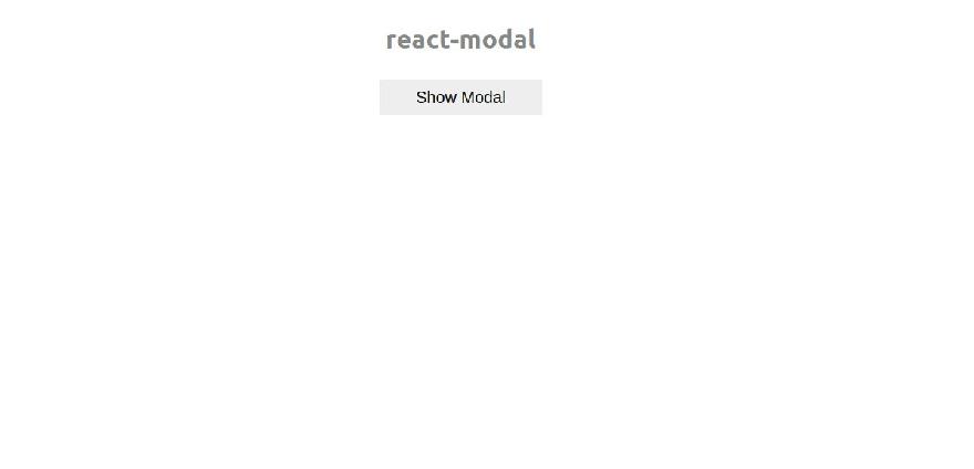Preview of the example application using the Modal component
