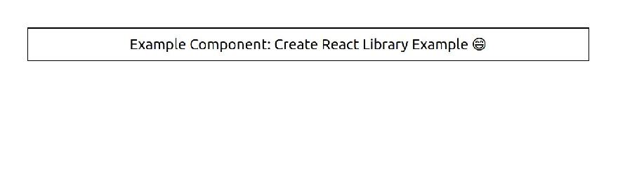 Screenshot of the default webpage created using create-react-library