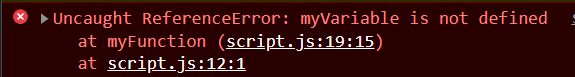 Uncaught ReferenceError: myVariable is not defined