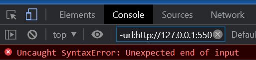 Uncaught SyntaxError: Unexpected end of input